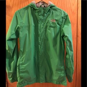 The north face green HyVent Hooded jacket!